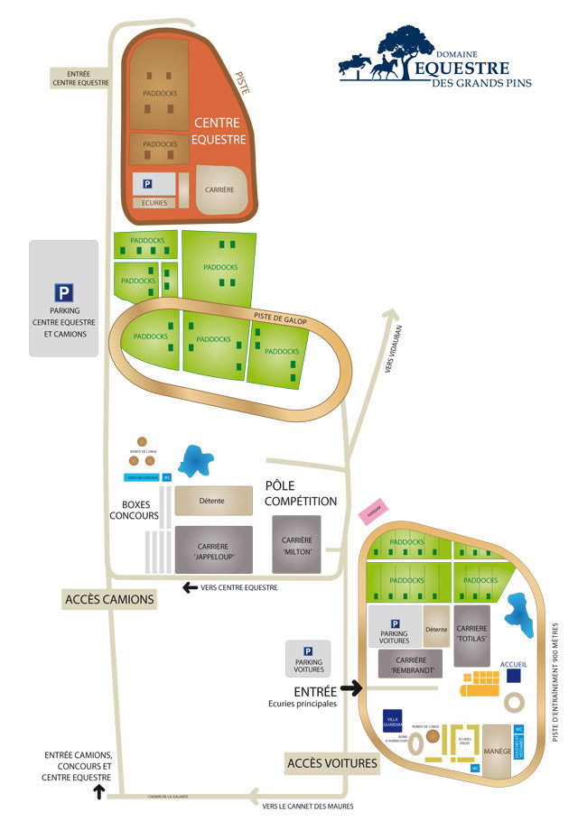 plan du domaine équestre des grands pins